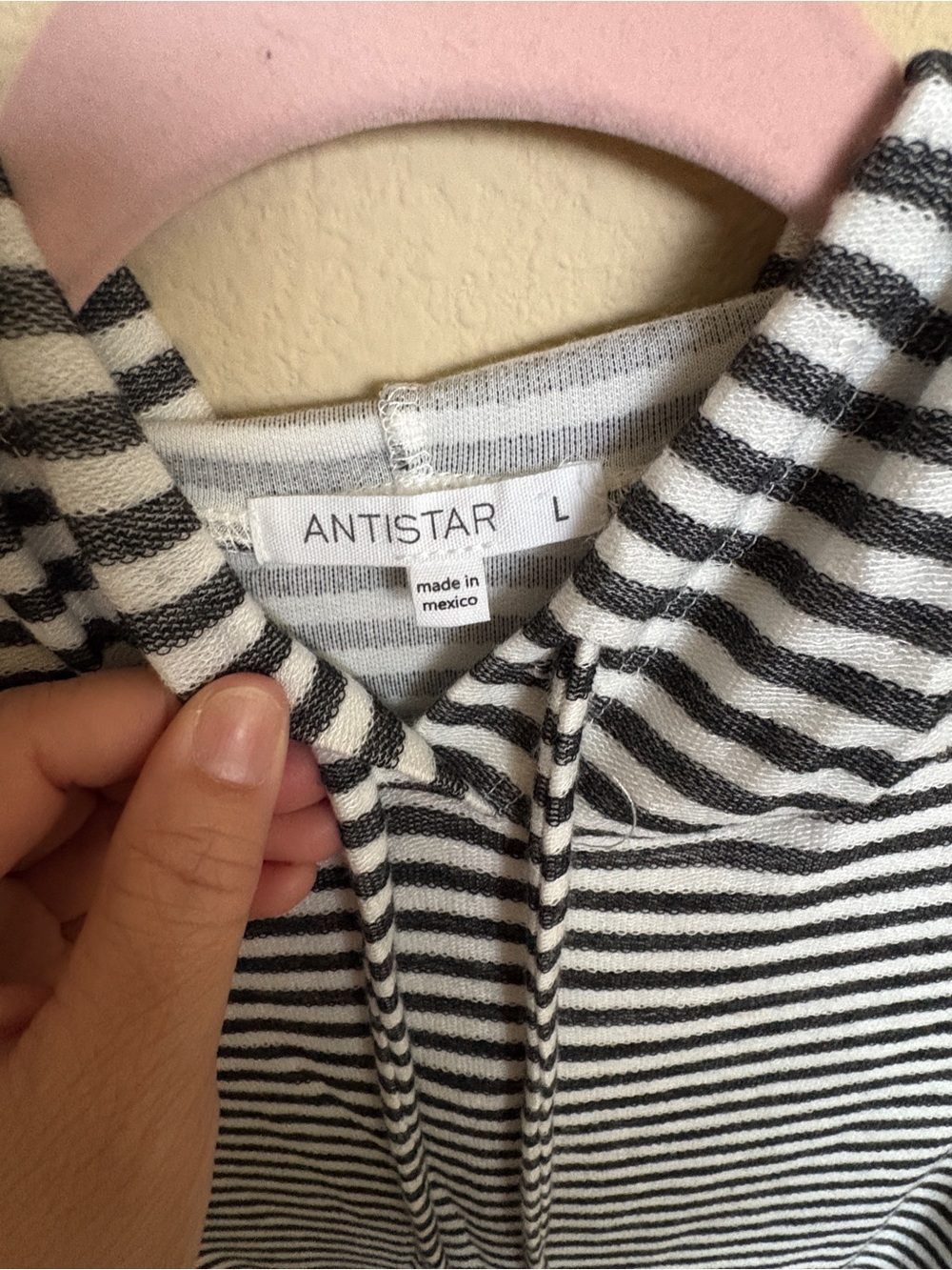 Sleeveless Hooded Striped Knit Dress - Black & White - Picture 3 of 8
